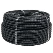 Труба гофрированная d20мм с протяжкой безгалоген. трудногорючая (FRHF) черн. (уп.100м) Plast EKF FRHF-20