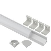 Комплект с угловым накладным анодир. профилем CAB280 16х16мм 2м и круглым экраном 2м 1616R Эра Б0039465