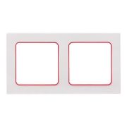 Рамка 2-м Стокгольм бел. с линией цвета красн. PROxima EKF EXM-G-305-20