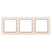 Рамка 3-м Стокгольм бел. с линией цвета красн. PROxima EKF EAM-G-304-10