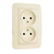 Розетка 2-м СП Lillium 16А IP20 без заземл. крем./крем. Makel 70217