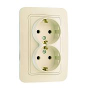 Розетка 2-м СП Lillium 16А IP20 с заземл. крем./крем. Makel 70282