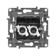 Розетка компьютерная 2-м СП Etika RJ45 кат.5E UTP механизм антрацит IEK 672655