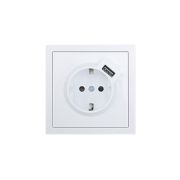 Розетка 1-мест. с/з+USB разъем ZIMA IP20 бел. LEZARD 704-0288-181