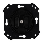 Кнопка двухклавишная, (скрытый монтаж), пластик, цвет Черный матовый B3-222-23M-PB