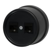 Розетка RJ45 информационная двойная, пластик, цвет Черный B1-302-23