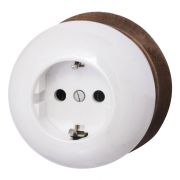 Розетка с заземляющим контактом Фаберже, керамика, цвет перламутр B2-101-010/18