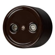 Розетка R/TV-SAT проходная, керамика, цвет коричневый B1-304-02