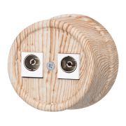 Розетка телевизионная двойная, оконечная, пластик, карельская сосна B1-306-13