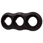 Рамка 3 постовая Пиластро, накладной монтаж, дерево, цвет Угольно-черный BF9-630-119