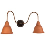 Настенный светильник Кампана 2 плафона, терракот, медь 34/18 BS1-22-3636/34/18