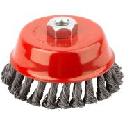 Корщетка-чашка гайка М14 стальная витая проволока 125мм FIT 39469