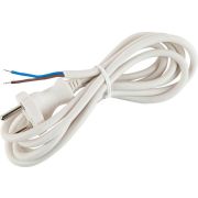 Шнур питания с вилкой 3м без заземл. ПВС 2х0.75 бел. UX-2x0.75-3m -W ЭРА Б0048684