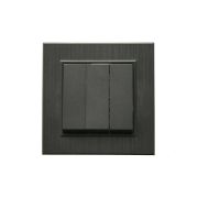 Выключатель 3-клав. 1 вход 3 выхода Karea LINE STAR дым. металлик Makel 86050091