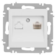 Розетка компьютерная 1-м СП Accent 6-303-01М RJ45 IP20 бел. матов. Intro Б0063625