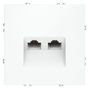 Розетка компьютерная встраиваемая VOLTUM S70 двойная RJ45+RJ45 кат.6, (белый матовый)