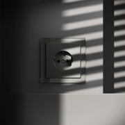 Розетка встраиваемая VOLTUM S70 с заземлением и защитными шторками, 16А, (титан)