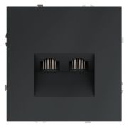 Розетка компьютерная встраиваемая VOLTUM S70 двойная RJ45+RJ45 кат.6, (графит)