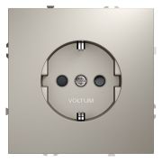 Розетка встраиваемая VOLTUM S70 с заземлением и защитными шторками, 16А, (кашемир)