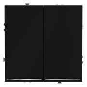 Проходной переключатель встраиваемый VOLTUM S70 двухклавишный с подсветкой 10А, (черный матовый)