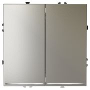 Проходной переключатель встраиваемый VOLTUM S70 двухклавишный с подсветкой 10А, (шелк)