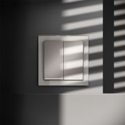 Выключатель встраиваемый VOLTUM S70 двухклавишный с подсветкой 10А, (кашемир)