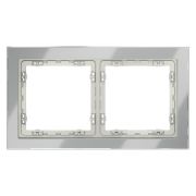 Рамка стеклянная VOLTUM S70 на 2 поста, (сталь, стекло)