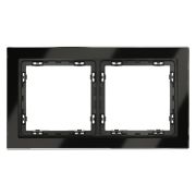 Рамка стеклянная VOLTUM S70 на 2 поста, (черный,стекло)