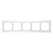 Рамка стеклянная VOLTUM S70 на 5 постов, (белый,матовый,стекло)