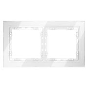 Рамка стеклянная VOLTUM S70 на 2 поста, (белый, стекло)