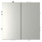 Выключатель с самовозвратом встраиваемый VOLTUM S70 двухклавишный 10А, (сталь)