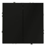 Выключатель с самовозвратом встраиваемый VOLTUM S70 двухклавишный 10А, (черный матовый)