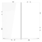 Выключатель встраиваемый VOLTUM S70 двухклавишный с подсветкой 10А, (белый глянцевый)