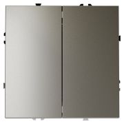 Выключатель встраиваемый VOLTUM S70 двухклавишный 10А, (шелк)