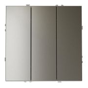 Выключатель встраиваемый VOLTUM S70 трехклавишный 10А, (шелк)