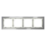Рамка стеклянная VOLTUM S70 на 4 поста, (сталь, стекло)