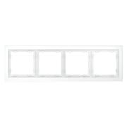 Рамка стеклянная VOLTUM S70 на 4 поста, (белый,матовый,стекло)