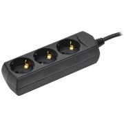 Удлинитель 3х3м с заземл. 10А IP20 У03 250В ПВС 3х1 черн. GENERICA WYP10-10-03-03-Z-K02-G