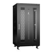 Шкаф монтажный телекоммуникационный напольн. ND-05C-22U60/60-BK 19дюйм 22U 600х600х1166мм для распределит. и серверн. оборудования; передн. и задн. перфорир. двери ручка с замком RAL 9004 черн. Cabeus 8549c