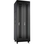 Шкаф монтажный телекоммуникационный напольн. ND-05C-47U60/120-BK 19дюйм 47U 600х1200х2277мм для распределит. и серверн. оборудования; передн. и задн. двойн. перфорир. двери ручки с замком RAL 9004 черн. Cabeus 9753c
