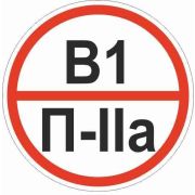 Знак «Категории помещения по взрывопожарной и пожарной опасности В1 П-IIа» 200х200мм пластик EKF pn-b1-p-lla