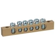 Шина NO-122-02 PEN земля-ноль 6х9мм 6/2 латунная с креплениями по краям Эра Б0047216