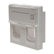Панель лицевая 2 порта 45х45 Keystone шторки откидное маркировочное окно SUPRLAN 10-0302