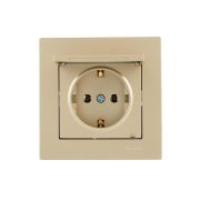Розетка с заземл. VESNA с крышкой ПБТ зол. LEZARD 742-3688-123B