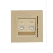 Розетка компьютерная двойн. VESNA зол. LEZARD 742-3688-141