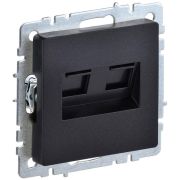 Розетка компьютерная двойн. СП RJ45 кат.6 BRITE РК11-2-БрЧ механизм черн. IEK BR-K20-2-K02