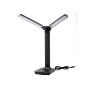 Светильник светодиодный настольный UF-819 C02 12Вт 6000К 3ур. яркости 2 плафона кожа черн. Ultraflash 15164