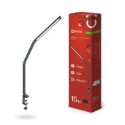 Светильник светодиодный настольный PLUS ССC-02Ч 15Вт 3000-6500К 600лм USB с адаптером на струбцине черн. IN HOME 4690612045269