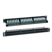 Патч-панель 19дюйм 1U 48 портов RJ45 кат.6 Dual IDC PLHD-48-Cat.6-Dual IDC-1U высокой плотности Cabeus 7777c