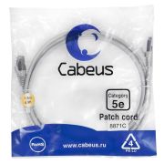 Патч-корд F/UTP кат.5E PC-FTP-RJ45-Cat.5e-1.5m-LSZH 2xRJ45/8p8c экранир. LSZH 1.5м сер. Cabeus 8871c